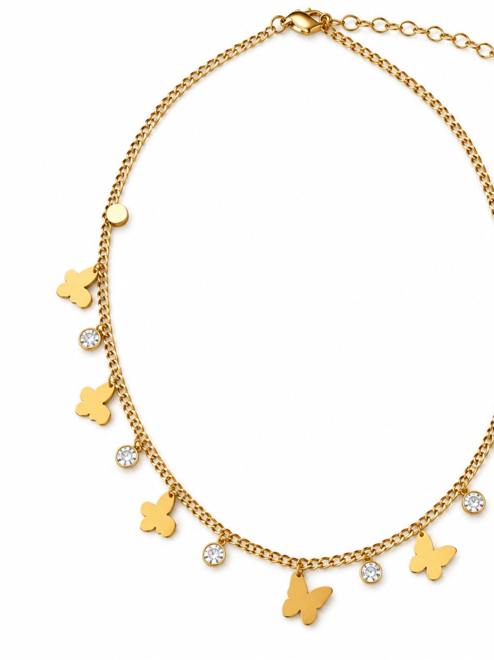 Gold Butterfly Charm Necklace - Women's Jewelry